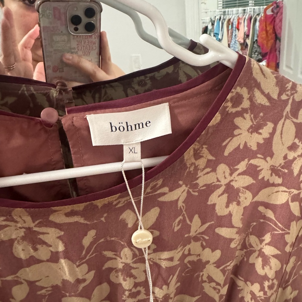 NEW Bohme Arabella Floral Tiered Long Sleeve Midi Dress - Picture 4 of 5